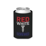 Red White Screwed Can Coozy - Image 4