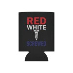 Red White Screwed Can Coozy - Image 2
