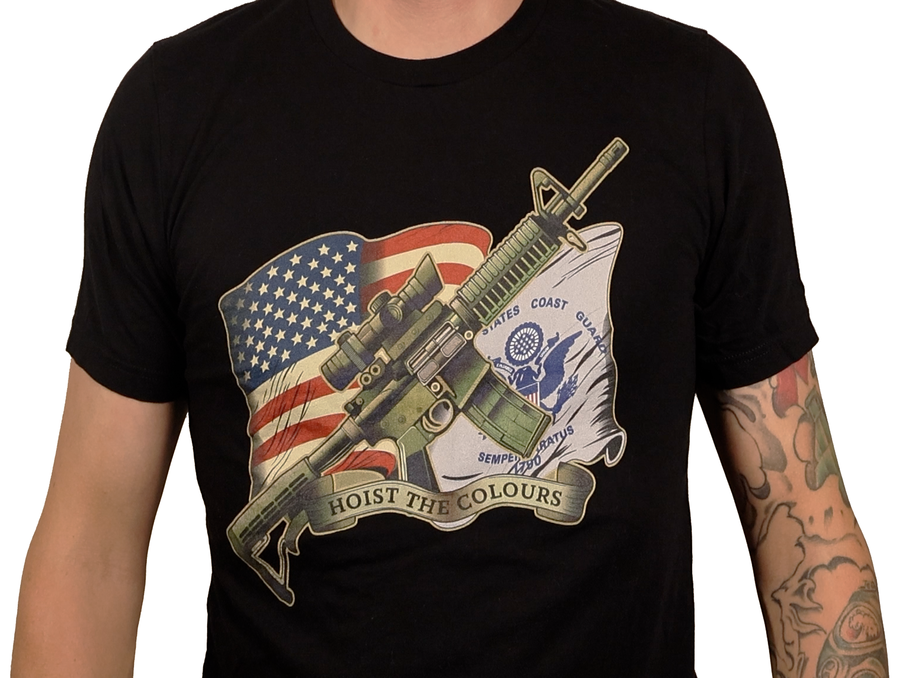 USCG front tn US Coast Guard Hoist the Colours Shirt - Image 1